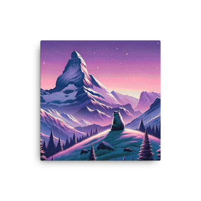 Bezaubernder Alpenabend mit Bär, lavendel-rosafarbener Himmel (AN) - Dünne Leinwand xxx yyy zzz 30.5 x 30.5 cm