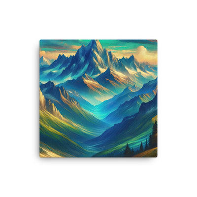 Atemberaubende alpine Komposition mit majestätischen Gipfeln und Tälern - Dünne Leinwand berge xxx yyy zzz 30.5 x 30.5 cm