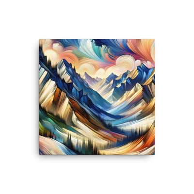 Alpen in abstrakter Expressionismus-Manier, wilde Pinselstriche - Dünne Leinwand berge xxx yyy zzz 30.5 x 30.5 cm