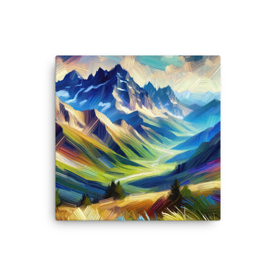 Impressionistische Alpen, lebendige Farbtupfer und Lichteffekte - Dünne Leinwand berge xxx yyy zzz 30.5 x 30.5 cm