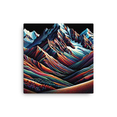 Pointillistische Darstellung der Alpen, Farbpunkte formen die Landschaft - Dünne Leinwand berge xxx yyy zzz 30.5 x 30.5 cm