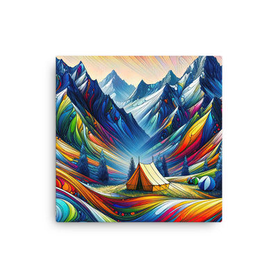 Surreale Alpen in abstrakten Farben, dynamische Formen der Landschaft - Dünne Leinwand camping xxx yyy zzz 30.5 x 30.5 cm