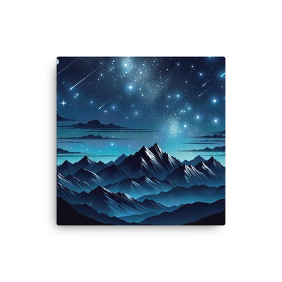 Alpen unter Sternenhimmel mit glitzernden Sternen und Meteoren - Dünne Leinwand berge xxx yyy zzz 30.5 x 30.5 cm