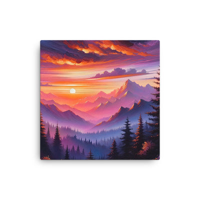 Ölgemälde der Alpenlandschaft im ätherischen Sonnenuntergang, himmlische Farbtöne - Dünne Leinwand berge xxx yyy zzz 30.5 x 30.5 cm