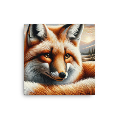 Ölgemälde eines nachdenklichen Fuchses mit weisem Blick - Dünne Leinwand camping xxx yyy zzz 30.5 x 30.5 cm