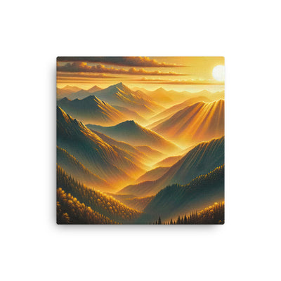 Ölgemälde der Berge in der goldenen Stunde, Sonnenuntergang über warmer Landschaft - Dünne Leinwand berge xxx yyy zzz 30.5 x 30.5 cm