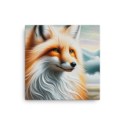 Ölgemälde eines anmutigen, intelligent blickenden Fuchses in Orange-Weiß - Dünne Leinwand camping xxx yyy zzz 30.5 x 30.5 cm