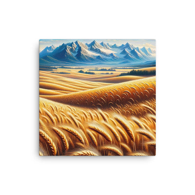 Ölgemälde eines weiten bayerischen Weizenfeldes, golden im Wind (TR) - Dünne Leinwand xxx yyy zzz 30.5 x 30.5 cm