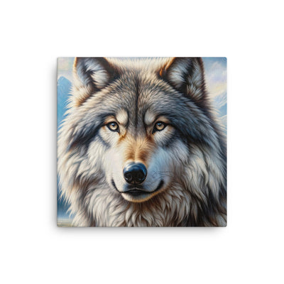Porträt-Ölgemälde eines prächtigen Wolfes mit faszinierenden Augen (AN) - Dünne Leinwand xxx yyy zzz 30.5 x 30.5 cm