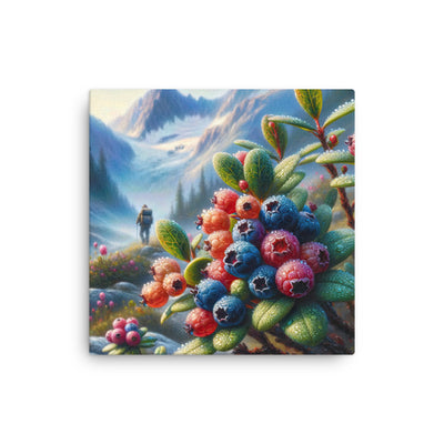 Ölgemälde einer Nahaufnahme von Alpenbeeren in satten Farben und zarten Texturen - Dünne Leinwand wandern xxx yyy zzz 30.5 x 30.5 cm