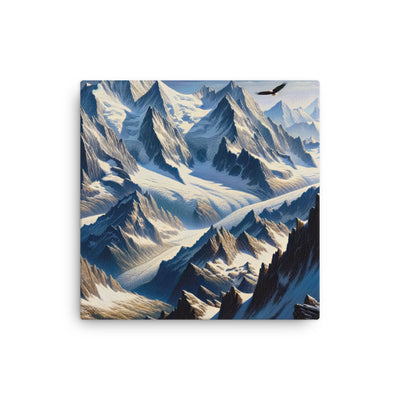 Ölgemälde der Alpen mit hervorgehobenen zerklüfteten Geländen im Licht und Schatten - Dünne Leinwand berge xxx yyy zzz 30.5 x 30.5 cm