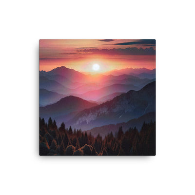 Foto der Alpenwildnis beim Sonnenuntergang, Himmel in warmen Orange-Tönen - Dünne Leinwand berge xxx yyy zzz 30.5 x 30.5 cm