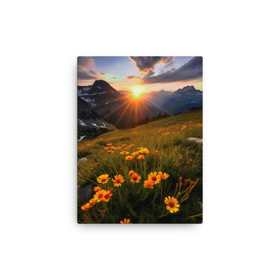 Gebirge, Sonnenblumen und Sonnenaufgang - Dünne Leinwand berge xxx 30.5 x 40.6 cm