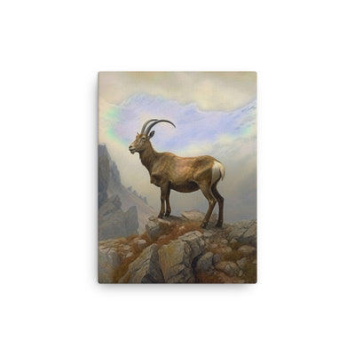 Steinbock am Berg - Wunderschöne Malerei - Dünne Leinwand berge xxx 30.5 x 40.6 cm