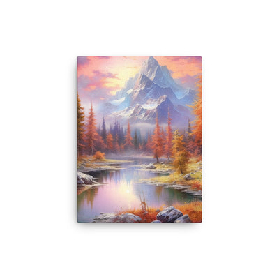 Landschaftsmalerei - Berge, Bäume, Bergsee und Herbstfarben - Dünne Leinwand berge xxx 30.5 x 40.6 cm