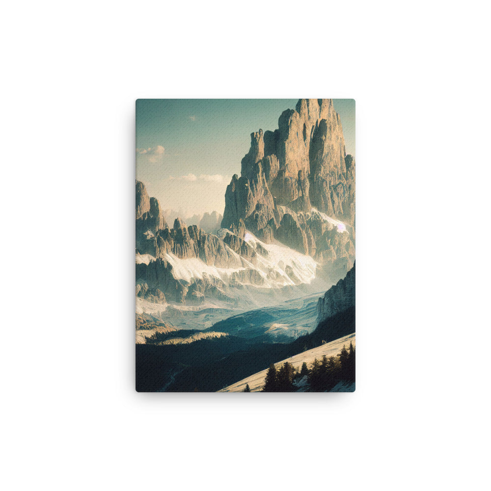 Dolomiten - Landschaftsmalerei - Dünne Leinwand berge xxx 30.5 x 40.6 cm