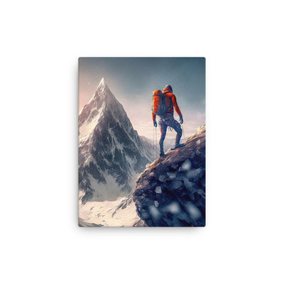 Bergsteiger auf Berg - Epische Malerei - Dünne Leinwand klettern xxx 30.5 x 40.6 cm