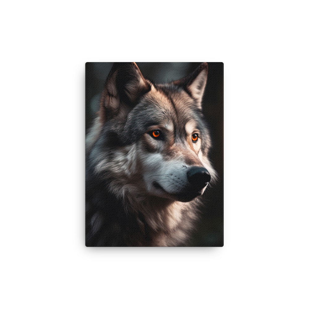 Wolf Porträt - Fotorealistische Malerei - Dünne L.einwand camping xxx 30.5 x 40.6 cm