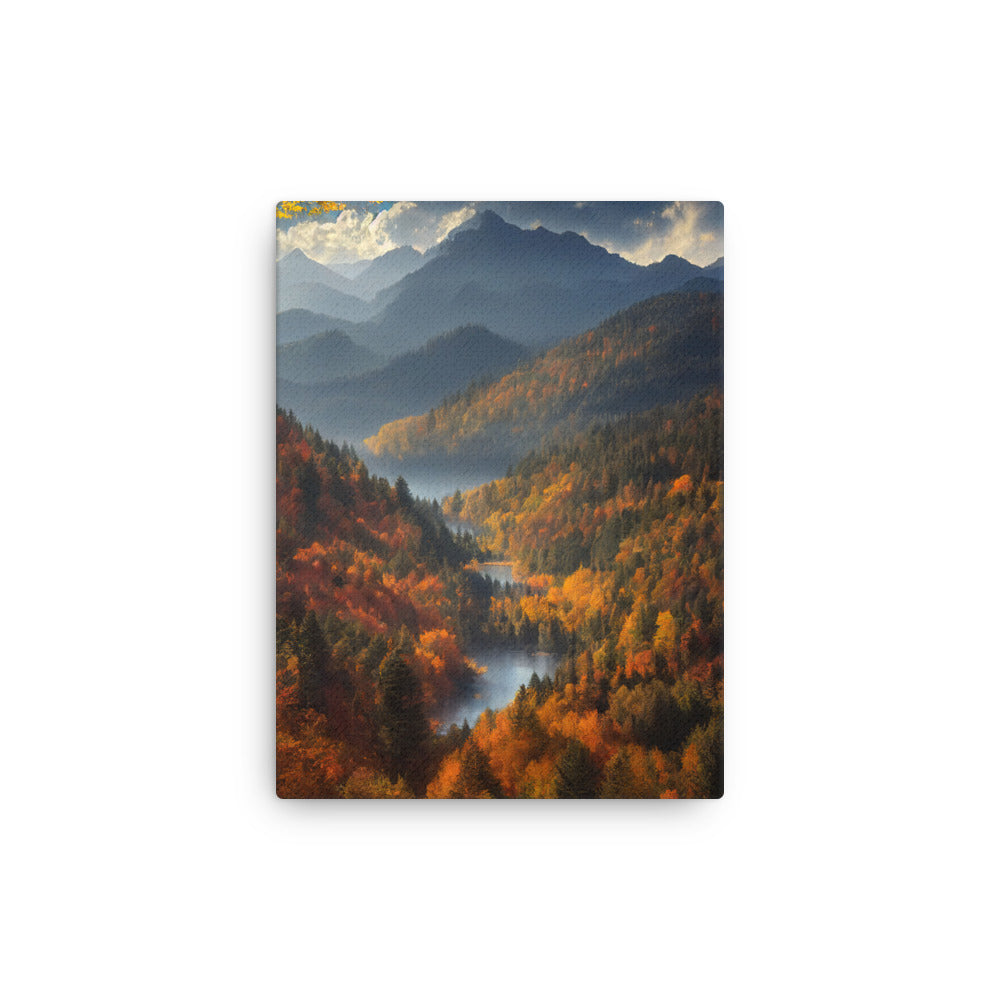 Berge, Wald und Nebel - Malerei - Dünne Leinwand berge xxx 30.5 x 40.6 cm