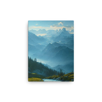 Gebirge, Wald und Bach - Dünne Leinwand berge xxx 30.5 x 40.6 cm