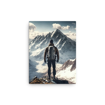 Wanderer auf Berg von hinten - Malerei - Dünne Leinwand berge xxx 30.5 x 40.6 cm