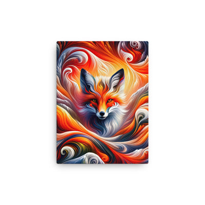 Abstraktes Kunstwerk, das den Geist der Alpen verkörpert. Leuchtender Fuchs in den Farben Orange, Rot, Weiß - Dünne Leinwand camping xxx yyy zzz 30.5 x 40.6 cm
