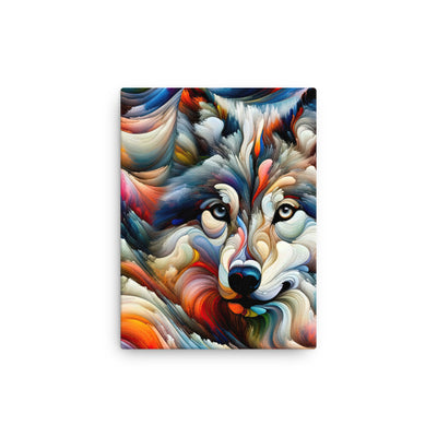 Abstrakte Kunst der Alpen mit einem Wolf. Chaotischer Tanz aus Farben und Formen. Surreale Landschaft (AN) - Dünne Leinwand xxx yyy zzz 30.5 x 40.6 cm