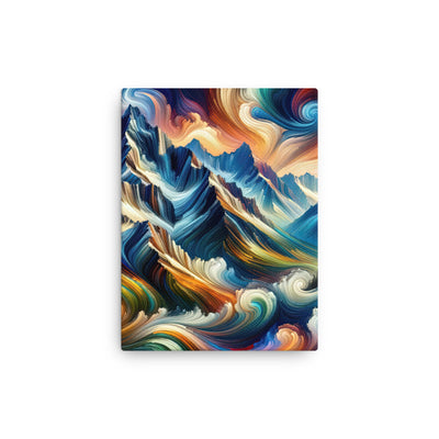 Abstrakte Kunst der Alpen mit lebendigen Farben und wirbelnden Mustern, majestätischen Gipfel und Täler - Dünne Leinwand berge xxx yyy zzz 30.5 x 40.6 cm