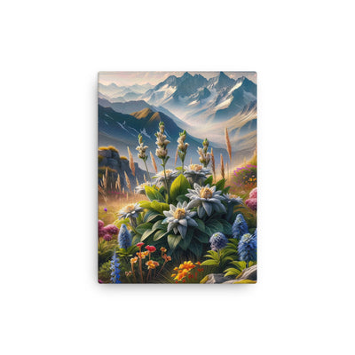 Alpine Flora: Digitales Kunstwerk mit lebendigen Blumen - Dünne Leinwand berge xxx yyy zzz 30.5 x 40.6 cm