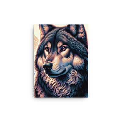 Majestätischer, glänzender Wolf in leuchtender Illustration (AN) - Dünne Leinwand xxx yyy zzz 30.5 x 40.6 cm