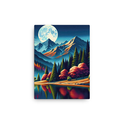 Ruhiger Herbstabend in den Alpen, grün-rote Berge - Dünne Leinwand berge xxx yyy zzz 30.5 x 40.6 cm