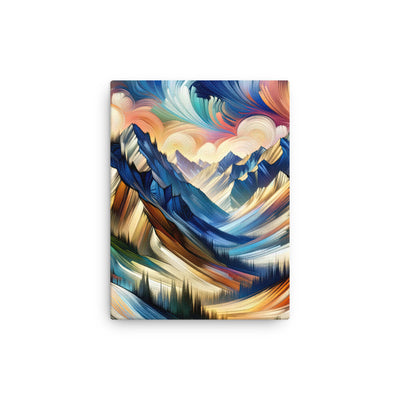Alpen in abstrakter Expressionismus-Manier, wilde Pinselstriche - Dünne Leinwand berge xxx yyy zzz 30.5 x 40.6 cm