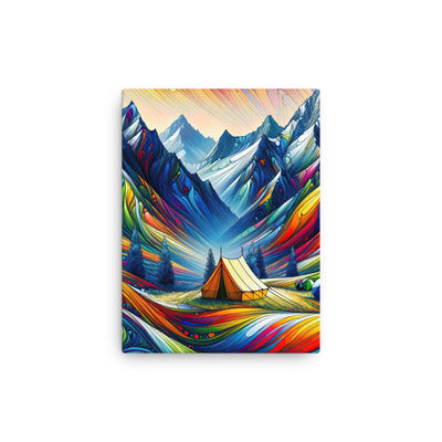 Surreale Alpen in abstrakten Farben, dynamische Formen der Landschaft - Dünne Leinwand camping xxx yyy zzz 30.5 x 40.6 cm