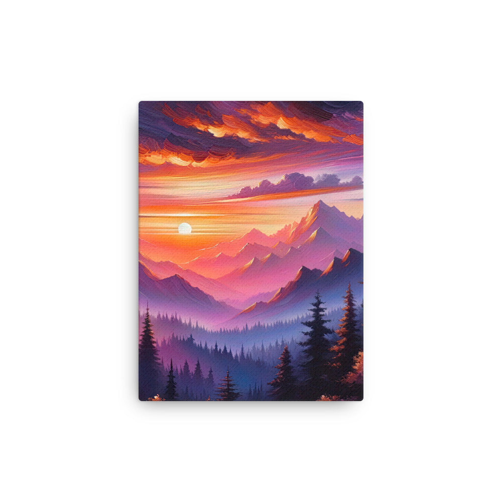 Ölgemälde der Alpenlandschaft im ätherischen Sonnenuntergang, himmlische Farbtöne - Dünne Leinwand berge xxx yyy zzz 30.5 x 40.6 cm