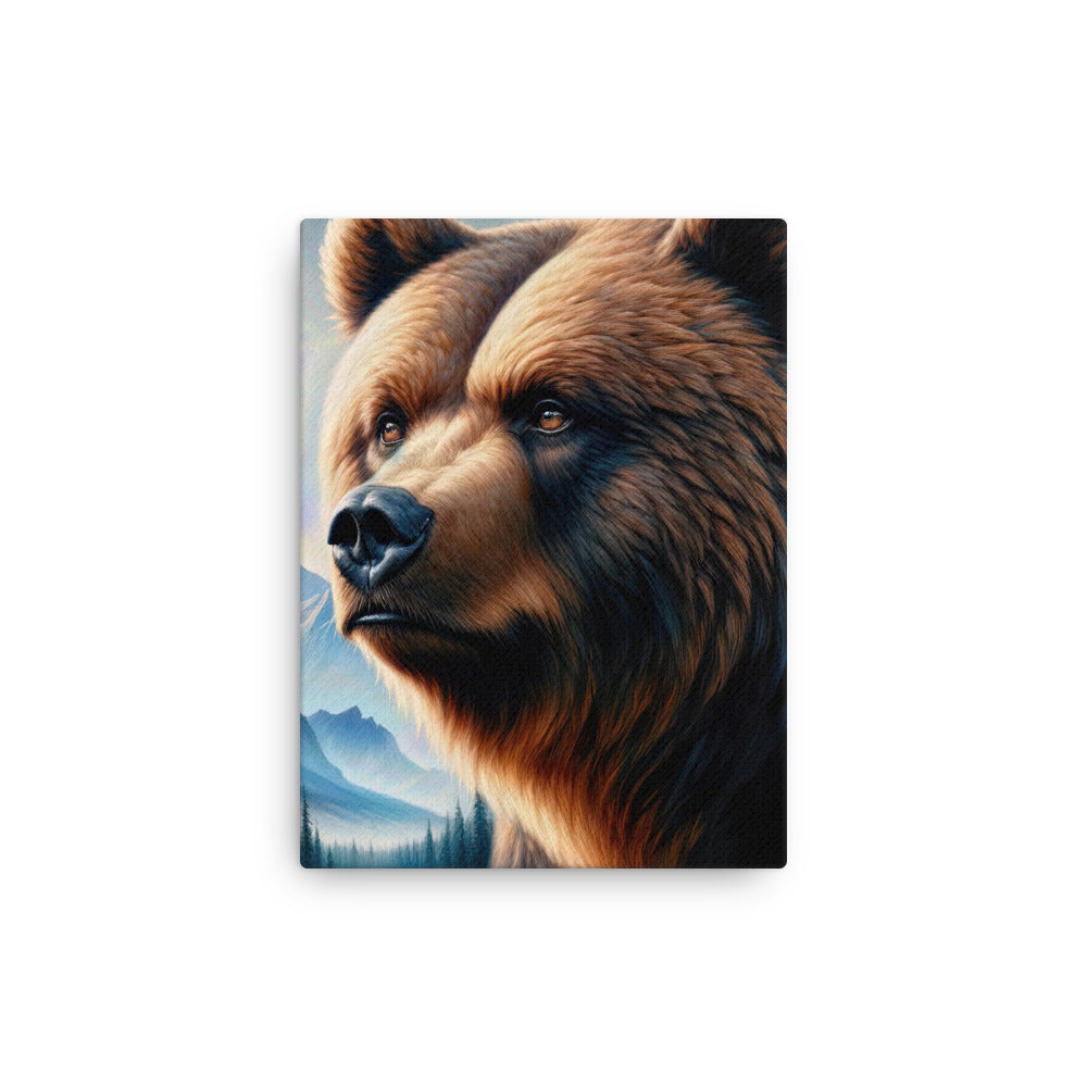 Ölgemälde, das das Gesicht eines starken realistischen Bären einfängt. Porträt - Dünne Leinwand camping xxx yyy zzz 30.5 x 40.6 cm