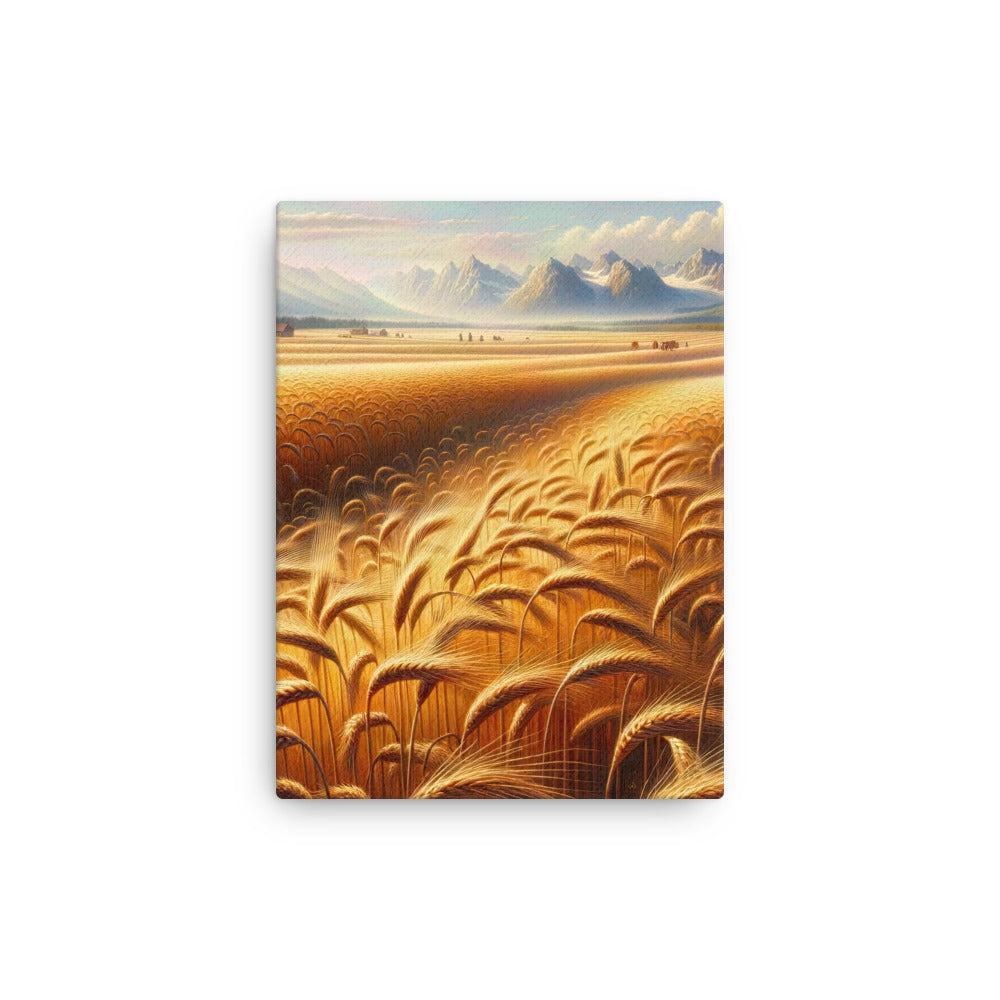 Ölgemälde eines bayerischen Weizenfeldes, endlose goldene Halme (TR) - Dünne Leinwand xxx yyy zzz 30.5 x 40.6 cm
