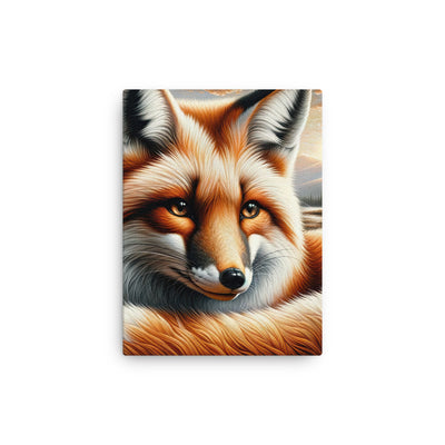 Ölgemälde eines nachdenklichen Fuchses mit weisem Blick - Dünne Leinwand camping xxx yyy zzz 30.5 x 40.6 cm
