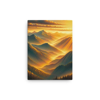 Ölgemälde der Berge in der goldenen Stunde, Sonnenuntergang über warmer Landschaft - Dünne Leinwand berge xxx yyy zzz 30.5 x 40.6 cm