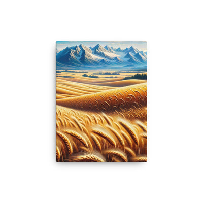Ölgemälde eines weiten bayerischen Weizenfeldes, golden im Wind (TR) - Dünne Leinwand xxx yyy zzz 30.5 x 40.6 cm