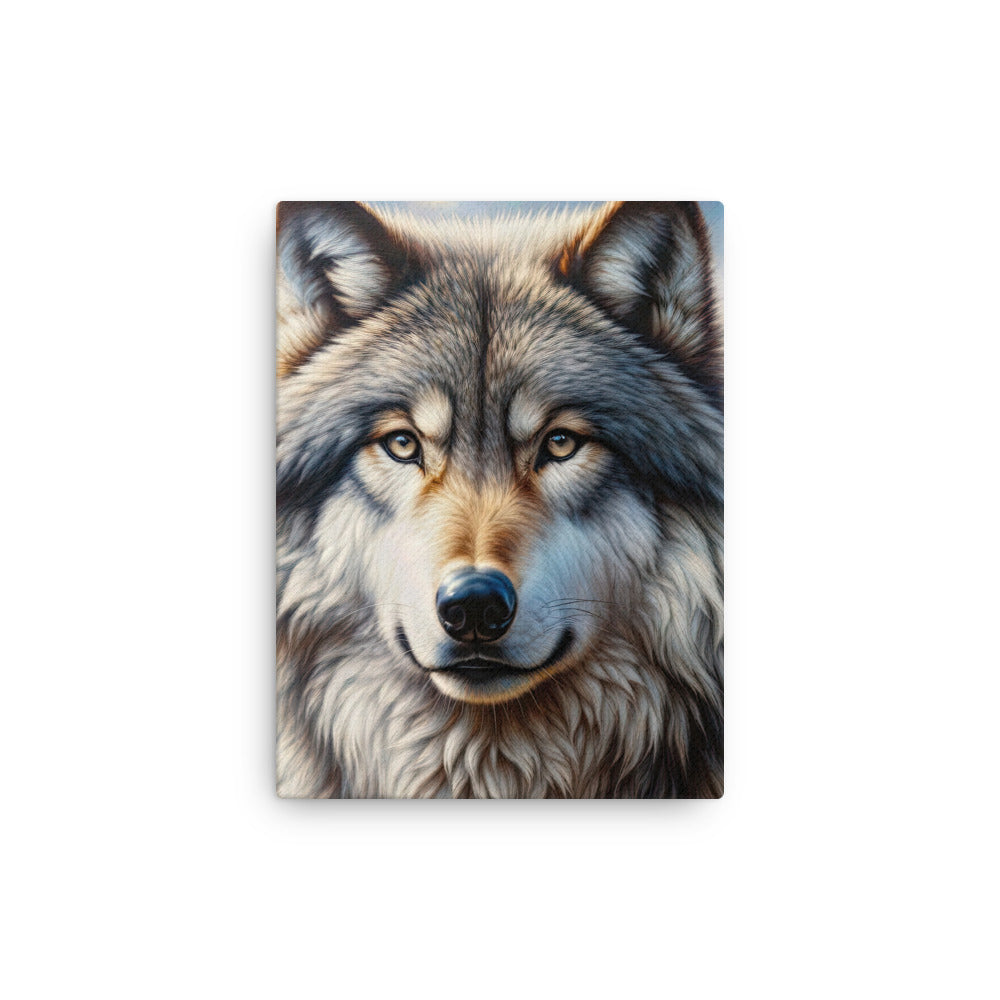 Porträt-Ölgemälde eines prächtigen Wolfes mit faszinierenden Augen (AN) - Dünne Leinwand xxx yyy zzz 30.5 x 40.6 cm