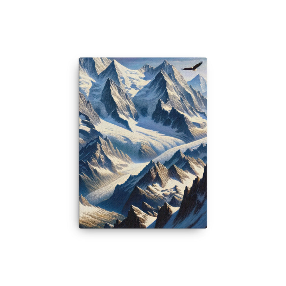 Ölgemälde der Alpen mit hervorgehobenen zerklüfteten Geländen im Licht und Schatten - Dünne Leinwand berge xxx yyy zzz 30.5 x 40.6 cm