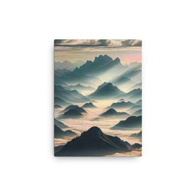Foto der Alpen im Morgennebel, majestätische Gipfel ragen aus dem Nebel - Dünne Leinwand berge xxx yyy zzz 30.5 x 40.6 cm