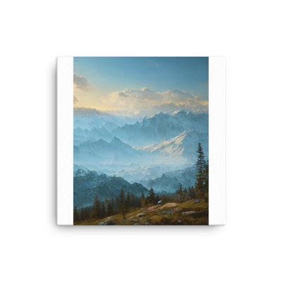 Schöne Berge mit Nebel bedeckt - Ölmalerei - Dünne Leinwand berge xxx 40.6 x 40.6 cm