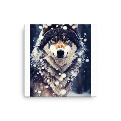 Wolf im Schnee - Episches Foto - Dünne Leinwand camping xxx 40.6 x 40.6 cm