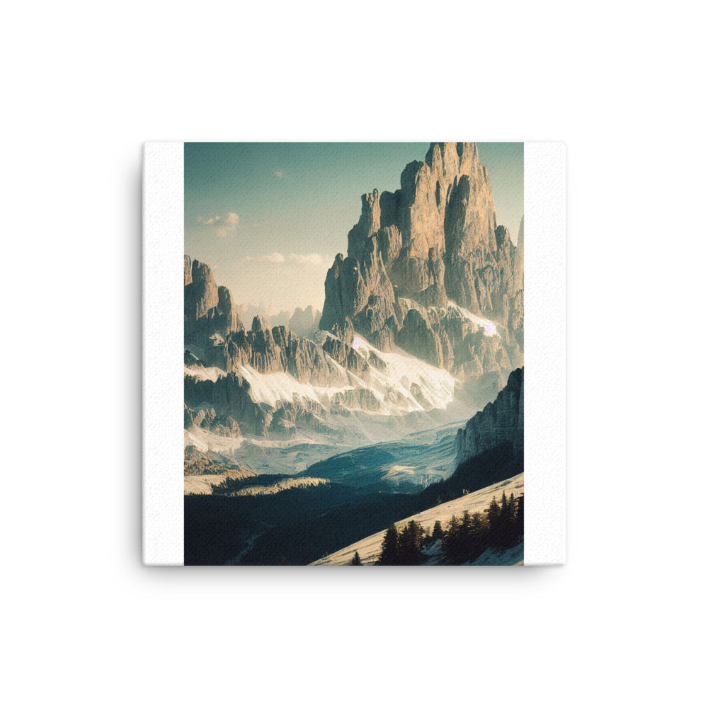 Dolomiten - Landschaftsmalerei - Dünne Leinwand berge xxx 40.6 x 40.6 cm