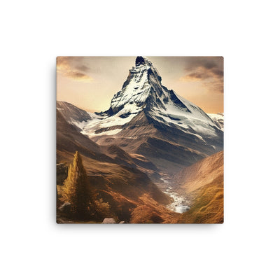 Matterhorn - Epische Malerei - Landschaft - Dünne Leinwand berge xxx 40.6 x 40.6 cm