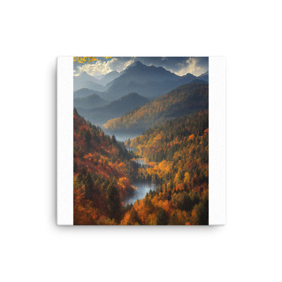 Berge, Wald und Nebel - Malerei - Dünne Leinwand berge xxx 40.6 x 40.6 cm