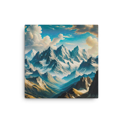 Ein Gemälde von Bergen, das eine epische Atmosphäre ausstrahlt. Kunst der Frührenaissance - Dünne Leinwand berge xxx yyy zzz 40.6 x 40.6 cm