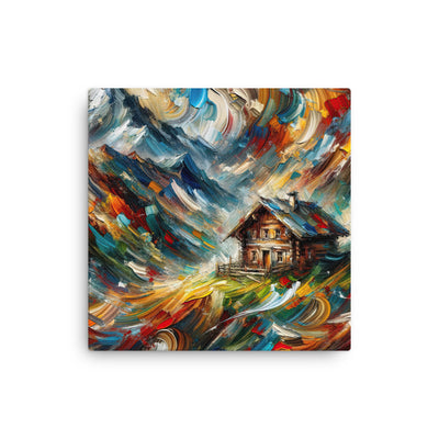 Expressionistisches Farbchaos der Alpen und Schönheit der Berge - Abstrakt - Dünne Leinwand berge xxx yyy zzz 40.6 x 40.6 cm