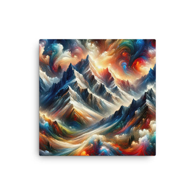 Expressionistische Alpen, Berge: Gemälde mit Farbexplosion - Dünne Leinwand berge xxx yyy zzz 40.6 x 40.6 cm